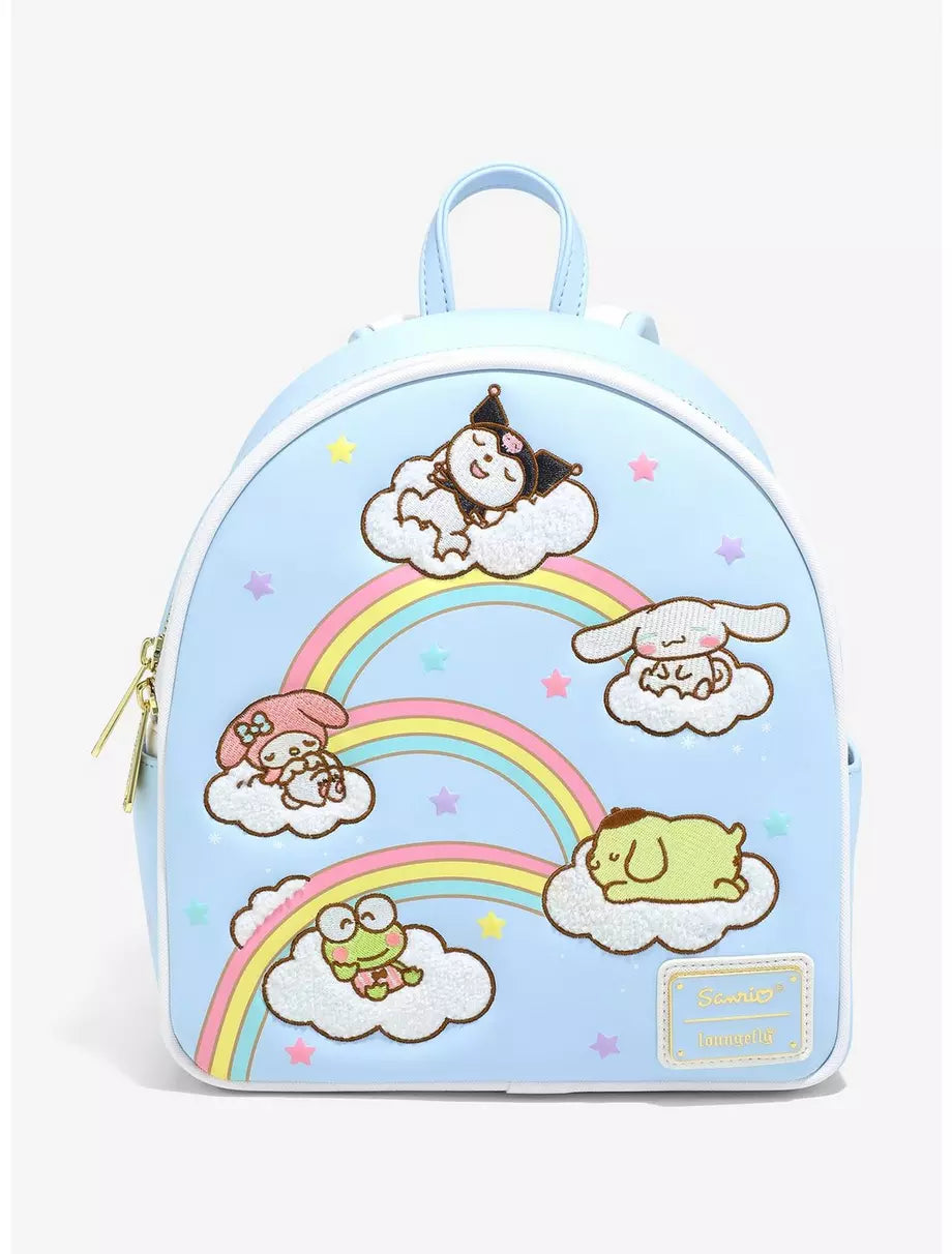 Hello Kitty and Friends Rainbow Clouds Loungefly Mini Backpack