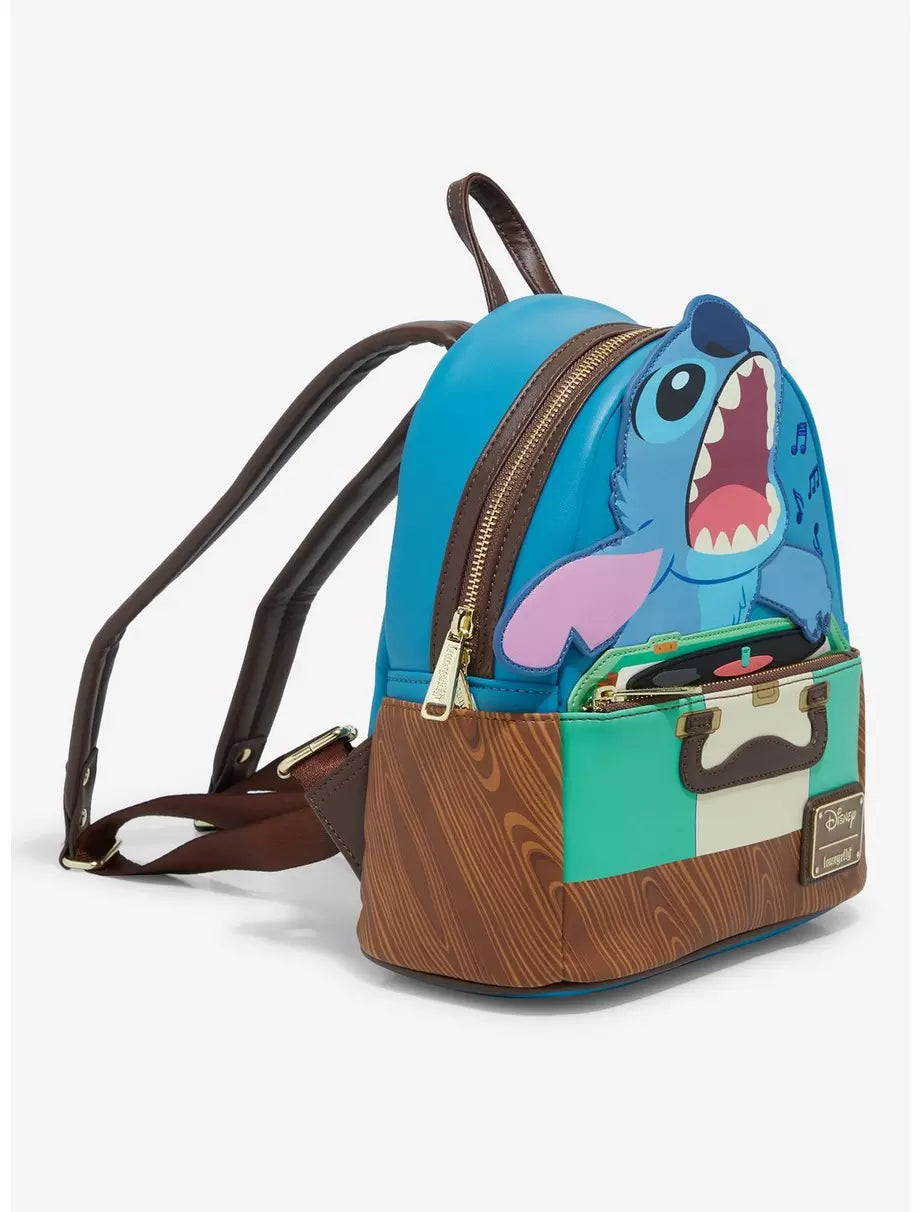 Lilo & Stitch Record Player Stitch Loungefly Mini Backpack